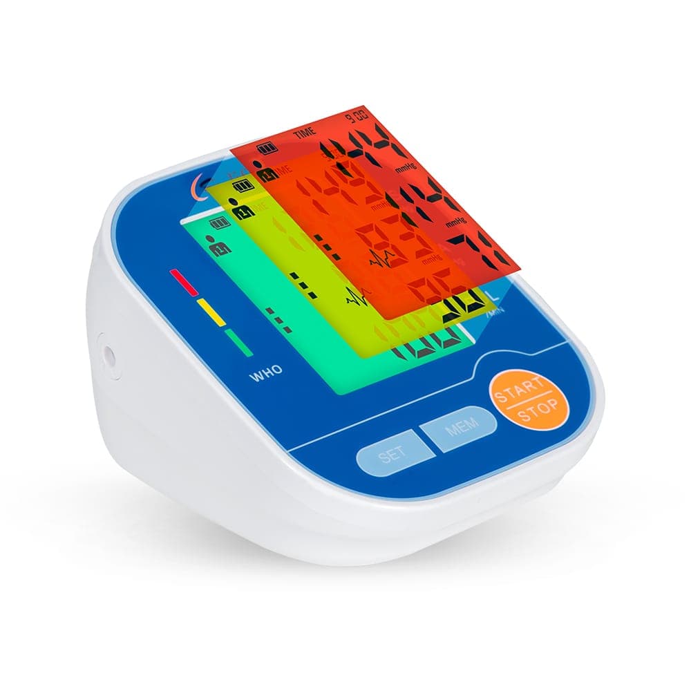 Digital Blood Pressure Monitor – 3 Color Backlight Display & Large LCD Display EZ-561C