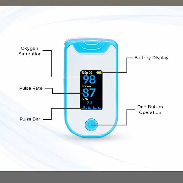 Fingertip Pulse Oximeter - SpO2 - PR Monitor - HD Display with Perfusion Index with Battery EZ 25P 7