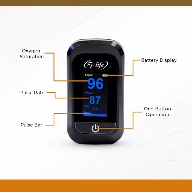 Fingertip Pulse Oximeter - SpO2 - PR Monitor - HD Display with Perfusion Index with Battery EZ 26P 7