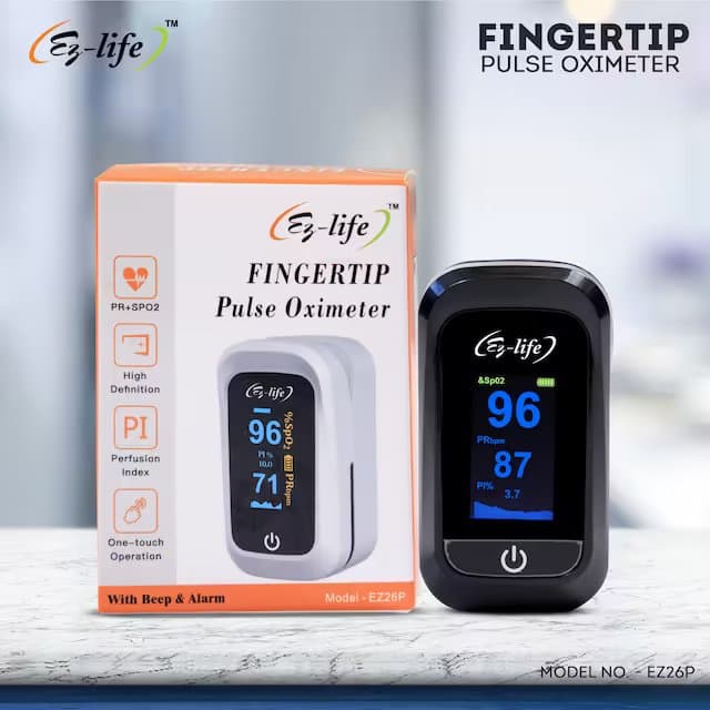 Fingertip Pulse Oximeter - SpO2 - PR Monitor - HD Display with Perfusion Index with Battery EZ 26P 9