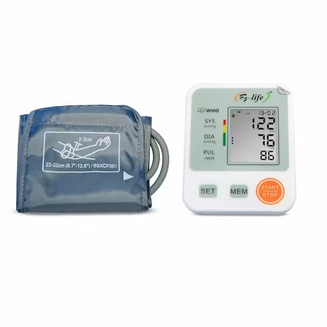 Digital Blood Pressure Monitor - Upper Arm Cuff with One - Touch Operation Memory Function EZ- 525 3
