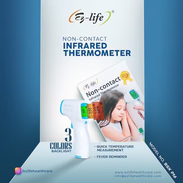 Non-Contact Infrared Thermometer - Fast Hygienic Forehead Scanning BSX 916 8