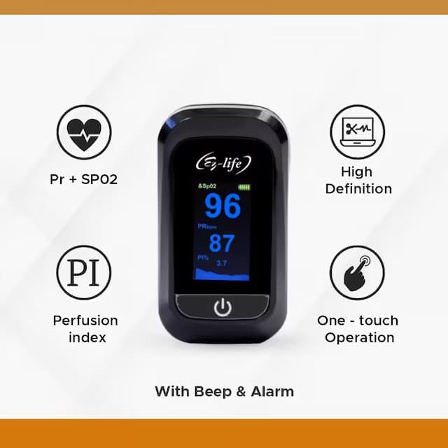 Fingertip Pulse Oximeter - SpO2 - PR Monitor - HD Display with Perfusion Index with Battery EZ 26P 5